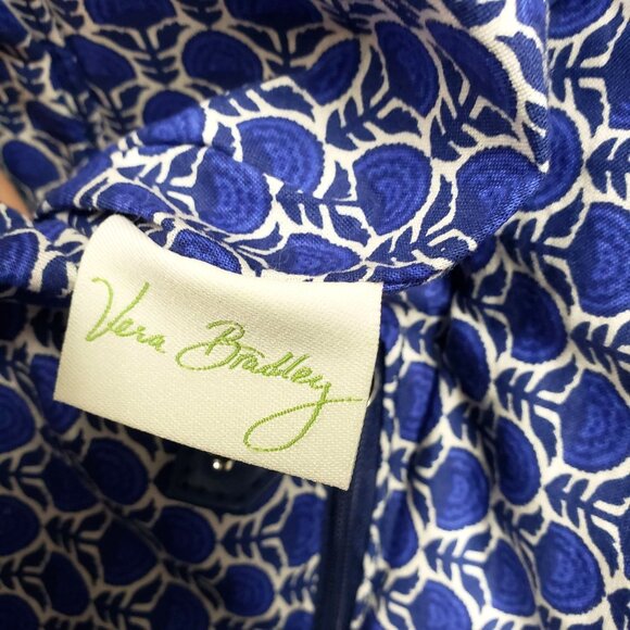 Vera Bradley Cobalt Tile Blue White Tote Bag - Picture 5 of 10